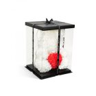 Rózsamaci 25 cm fehér-piros szívvel +ajándék doboz