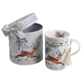   Bögre kerámia díszdobozban karácsonyi'szarvasok'