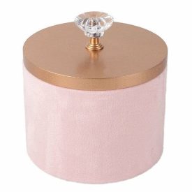 Ékszertartó doboz rózsaszín plüss 11*11 cm