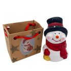 Kerámia figura ajándék papírtasakban angyal/hóember/jávorszarvas/télapó mintával