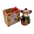 Kerámia figura ajándék papírtasakban angyal/hóember/jávorszarvas/télapó mintával