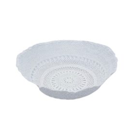 Horgolt fehér kosárka nagy