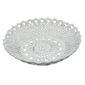 Horgolt fehér kosárka kicsi