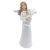 Angyalka ezüst papírtekerccsel a kezében fehér szinben 15 cm
