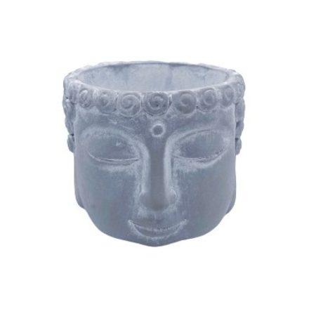 Buddha fej kaspó cement 