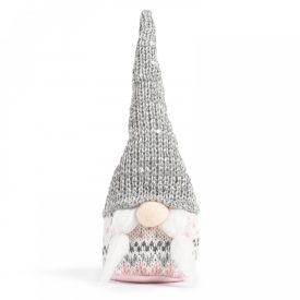 Karácsonyi skandináv manó szürke sapkás 22 cm