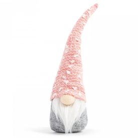 Karácsonyi skandináv manó  rózsaszín sapkás 22 cm