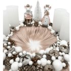 RÓZSASZÍN SZŐRMÉS ADVENTI KOSZORÚ 26 CM