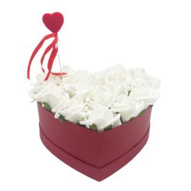 Szív alakú rózsadoboz (bordó)(1)