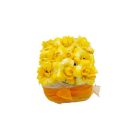 Virágos dísz 9x7x9 cm sárga