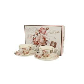 Bögre+alj 2 személyes mokkás secession porcelán