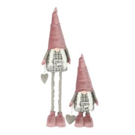   Manó teleszkópos lábakkal rózsaszín szivecskével 120 cm (lány)