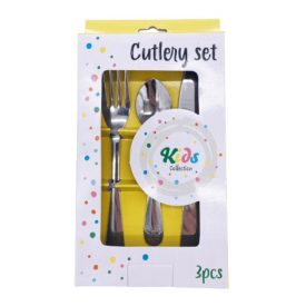 Evőeszköz készlet 3 db-os gyerekeknek (béka)