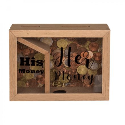 Persely doboz His/Her money 20 x 15 cm