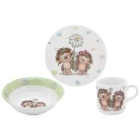 Gyermek étkészlet 3 db-os (tál,tányér,bögre) sünis