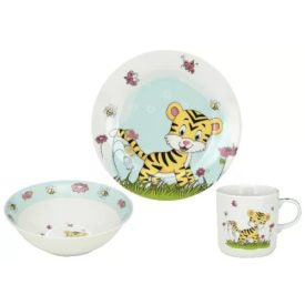   Gyermek étkészlet 3 db-os (tál, tányér, bögre) tigrises